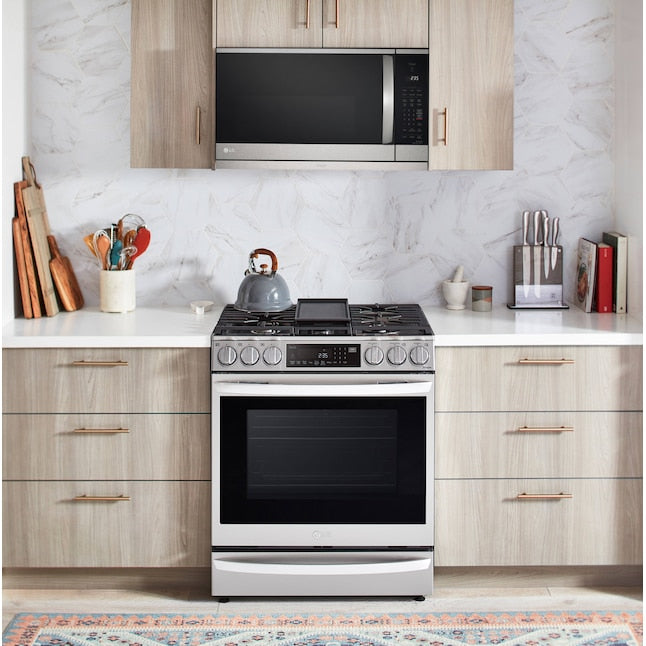 LG 2.1-cu ft 29.88-in Over-the-Range Microwave with Sensor Cooking ( PrintProof Stainless Steel )