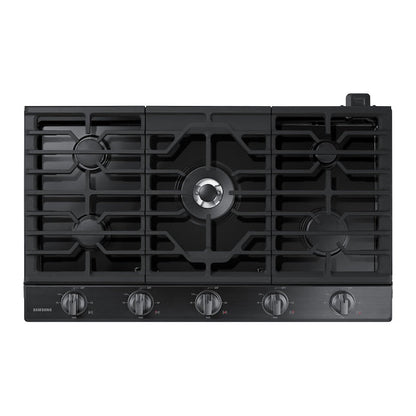 Samsung 36-in 5 burners Black Stainless steel Gas Cooktop (Griddle Included)