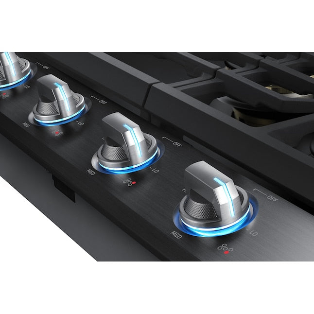 Samsung 36-in 5 burners Black Stainless steel Gas Cooktop (Griddle Included)