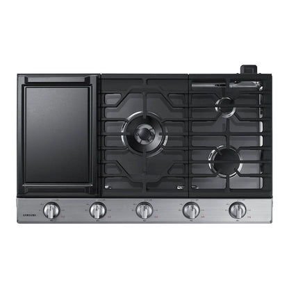 Samsung 36-in 5 burners Stainless steel Gas Cooktop (Griddle Included)