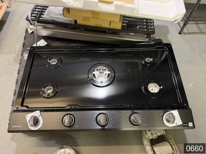 Samsung 36-in 5 burners Black Stainless steel Gas Cooktop (Griddle Included)