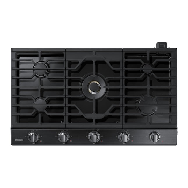 Samsung 36-in 5 burners Black Stainless steel Gas Cooktop (Griddle Included)
