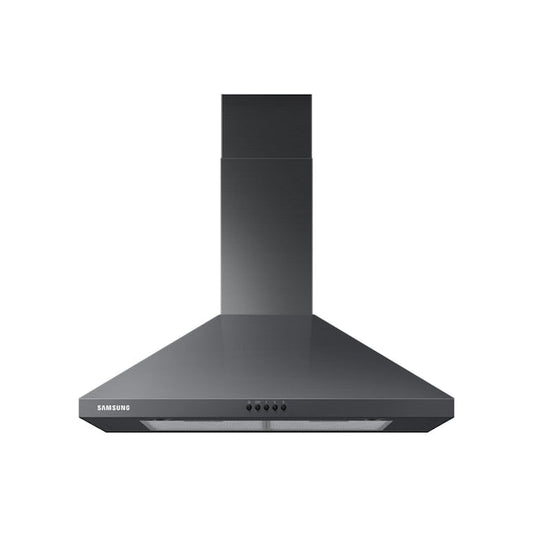 Samsung 30 inch Convertible 390-CFM Fingerprint Resistant Black Stainless Steel Wall-Mounted Range Hood with Charcoal Filter