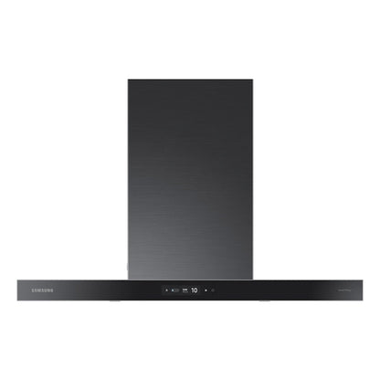 Samsung Bespoke 36 inch Convertible 390-CFM Black Wall-Mounted Range Hood with Charcoal Filter