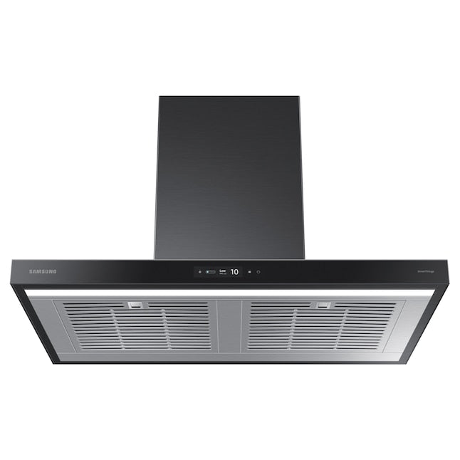 Samsung Bespoke 36 inch Convertible 390-CFM Black Wall-Mounted Range Hood with Charcoal Filter