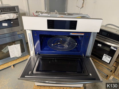 Samsung Bespoke 30 inch Self + Steam Cleaning Air Fry Smart Compatible Microwave Wall Oven Combo ( White Glass )