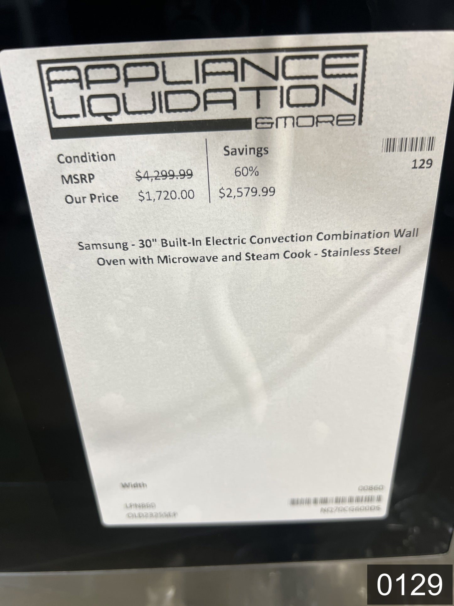 Samsung 30 inch Self + Steam Cleaning Air Fry Smart Compatible Microwave Wall Oven Combo ( Stainless Steel )