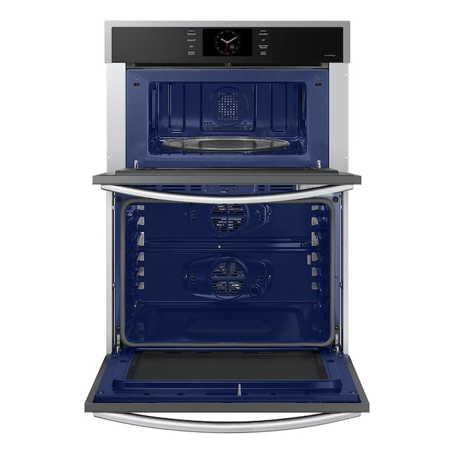 Samsung 30 inch Self + Steam Cleaning Air Fry Smart Compatible Microwave Wall Oven Combo ( Stainless Steel )