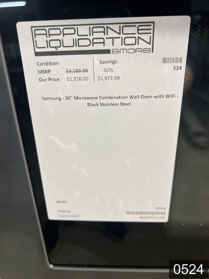 Samsung 30 inch Self + Steam Cleaning Smart Compatible Microwave Wall Oven Combo ( Fingerprint Resistant Black Stainless Steel )