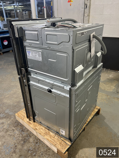 Samsung 30 inch Self + Steam Cleaning Smart Compatible Microwave Wall Oven Combo ( Fingerprint Resistant Black Stainless Steel )