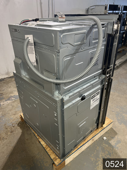 Samsung 30 inch Self + Steam Cleaning Smart Compatible Microwave Wall Oven Combo ( Fingerprint Resistant Black Stainless Steel )