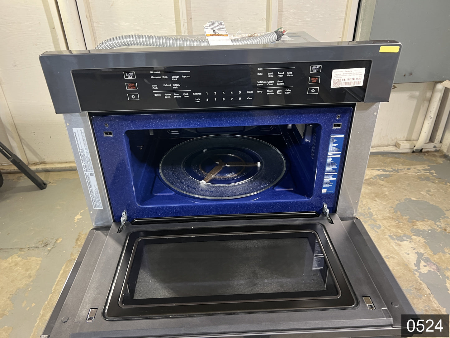 Samsung 30 inch Self + Steam Cleaning Smart Compatible Microwave Wall Oven Combo ( Fingerprint Resistant Black Stainless Steel )