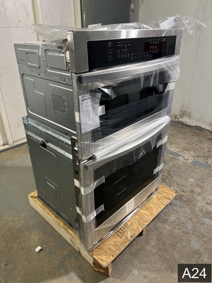 Samsung 30 inch Self + Steam Cleaning Smart Compatible Microwave Wall Oven Combo ( Stainless Steel )