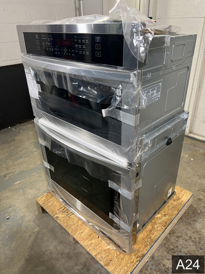 Samsung 30 inch Self + Steam Cleaning Smart Compatible Microwave Wall Oven Combo ( Stainless Steel )