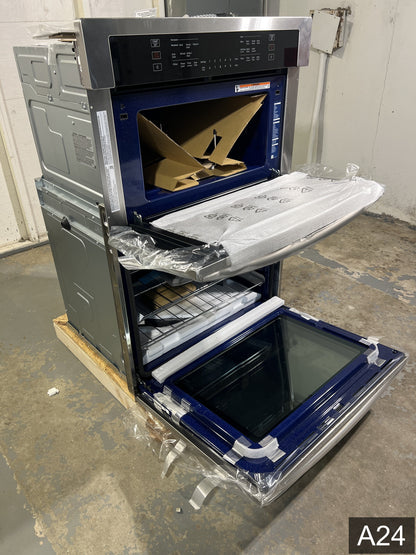 Samsung 30 inch Self + Steam Cleaning Smart Compatible Microwave Wall Oven Combo ( Stainless Steel )