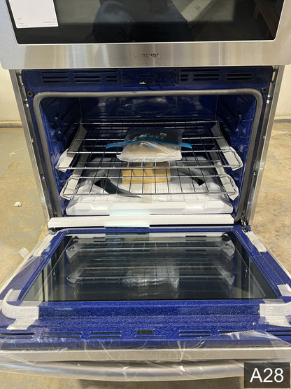 Samsung 30 inch Self + Steam Cleaning Smart Compatible Microwave Wall Oven Combo ( Stainless Steel )