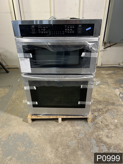 Samsung 30 inch Self + Steam Cleaning Smart Compatible Microwave Wall Oven Combo ( Stainless Steel )