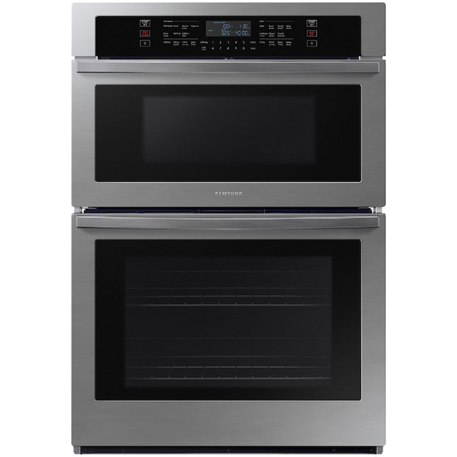 Samsung 30 inch Self + Steam Cleaning Smart Compatible Microwave Wall Oven Combo ( Stainless Steel )