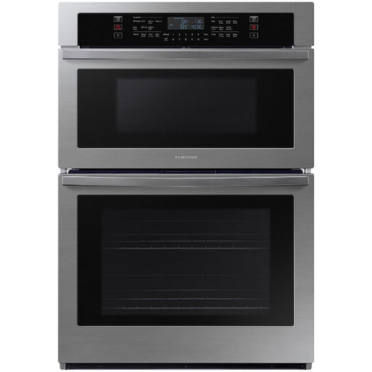 Samsung 30 inch Self + Steam Cleaning Smart Compatible Microwave Wall Oven Combo ( Stainless Steel )