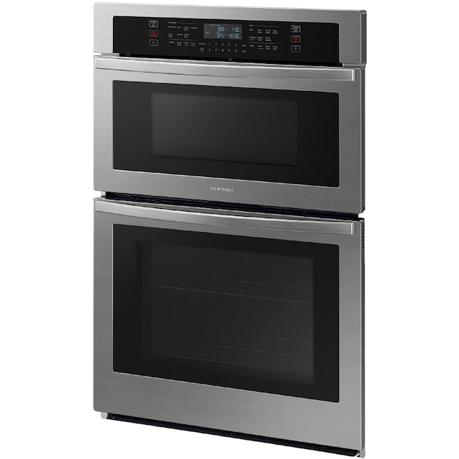 Samsung 30 inch Self + Steam Cleaning Smart Compatible Microwave Wall Oven Combo ( Stainless Steel )