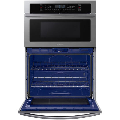 Samsung 30 inch Self + Steam Cleaning Smart Compatible Microwave Wall Oven Combo ( Stainless Steel )