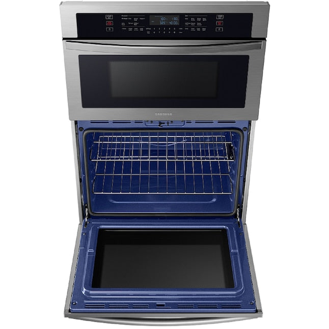 Samsung 30 inch Self + Steam Cleaning Smart Compatible Microwave Wall Oven Combo ( Stainless Steel )