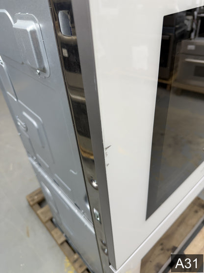 Samsung Bespoke 30 inch Smart Compatible Double Electric Wall Oven with Air Fry Self + Steam Cleaning ( White Glass )