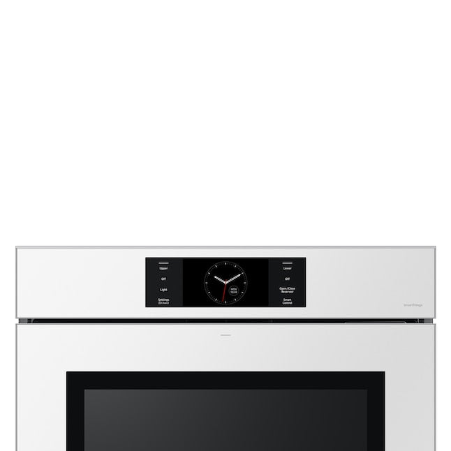 Samsung Bespoke 30 inch Smart Compatible Double Electric Wall Oven with Air Fry Self + Steam Cleaning ( White Glass )