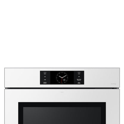 Samsung Bespoke 30 inch Smart Compatible Double Electric Wall Oven with Air Fry Self + Steam Cleaning ( White Glass )