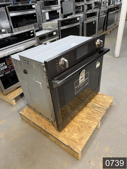 Samsung Steam Cook with Flex Duo 30 inch Single Electric Wall Oven True Convection and Self-cleaning ( Fingerprint Resistant Black Stainless Steel )