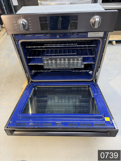 Samsung Steam Cook with Flex Duo 30 inch Single Electric Wall Oven True Convection and Self-cleaning ( Fingerprint Resistant Black Stainless Steel )