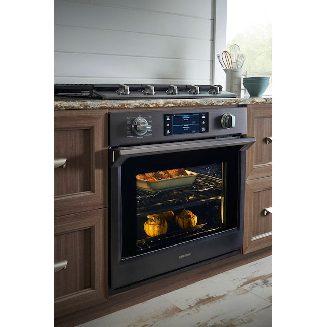 Samsung Steam Cook with Flex Duo 30 inch Single Electric Wall Oven True Convection and Self-cleaning ( Fingerprint Resistant Black Stainless Steel )