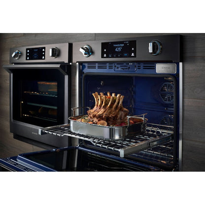 Samsung Steam Cook with Flex Duo 30 inch Single Electric Wall Oven True Convection and Self-cleaning ( Fingerprint Resistant Black Stainless Steel )