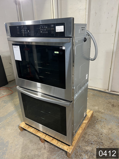 Samsung 30 inch Smart Compatible Double Electric Wall Oven with Self + Steam Cleaning ( Fingerprint Resistant Black Stainless Steel )