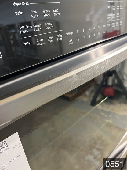 Samsung 30 inch Smart Compatible Double Electric Wall Oven with Self + Steam Cleaning ( Fingerprint Resistant Black Stainless Steel )