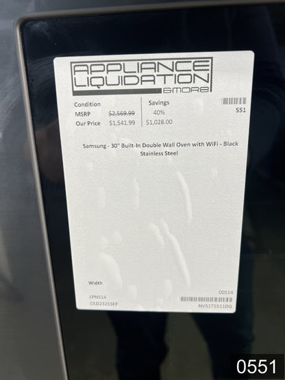 Samsung 30 inch Smart Compatible Double Electric Wall Oven with Self + Steam Cleaning ( Fingerprint Resistant Black Stainless Steel )