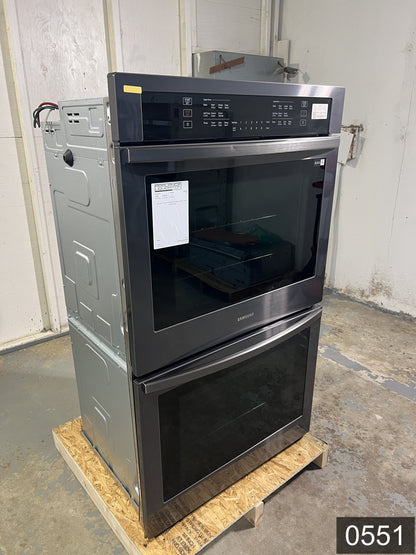 Samsung 30 inch Smart Compatible Double Electric Wall Oven with Self + Steam Cleaning ( Fingerprint Resistant Black Stainless Steel )