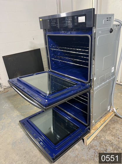 Samsung 30 inch Smart Compatible Double Electric Wall Oven with Self + Steam Cleaning ( Fingerprint Resistant Black Stainless Steel )