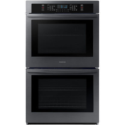 Samsung 30 inch Smart Compatible Double Electric Wall Oven with Self + Steam Cleaning ( Fingerprint Resistant Black Stainless Steel )