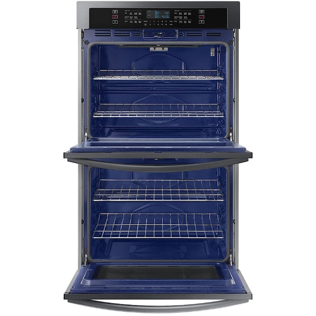 Samsung 30 inch Smart Compatible Double Electric Wall Oven with Self + Steam Cleaning ( Fingerprint Resistant Black Stainless Steel )