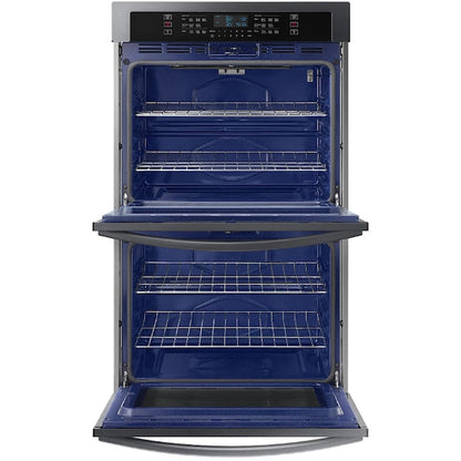 Samsung 30 inch Smart Compatible Double Electric Wall Oven with Self + Steam Cleaning ( Fingerprint Resistant Black Stainless Steel )