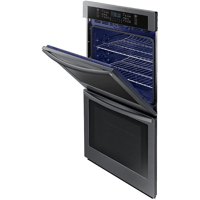 Samsung 30 inch Smart Compatible Double Electric Wall Oven with Self + Steam Cleaning ( Fingerprint Resistant Black Stainless Steel )
