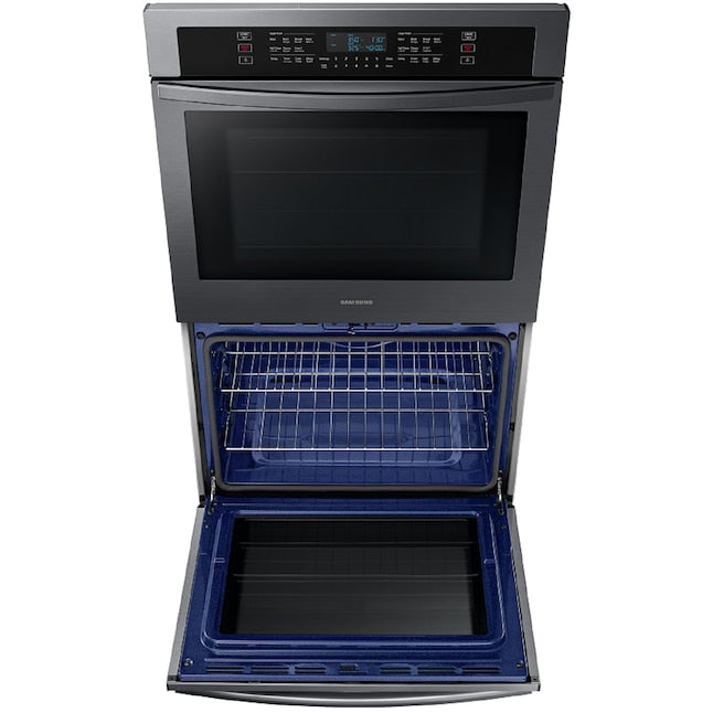 Samsung 30 inch Smart Compatible Double Electric Wall Oven with Self + Steam Cleaning ( Fingerprint Resistant Black Stainless Steel )