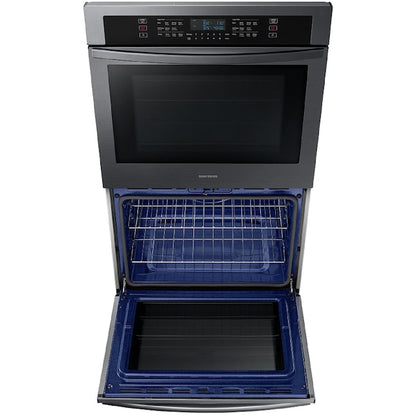 Samsung 30 inch Smart Compatible Double Electric Wall Oven with Self + Steam Cleaning ( Fingerprint Resistant Black Stainless Steel )
