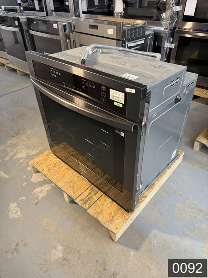 Samsung 30 inch Smart Compatible Single Electric Wall Oven Self + Steam Cleaning ( Fingerprint Resistant Black Stainless Steel )