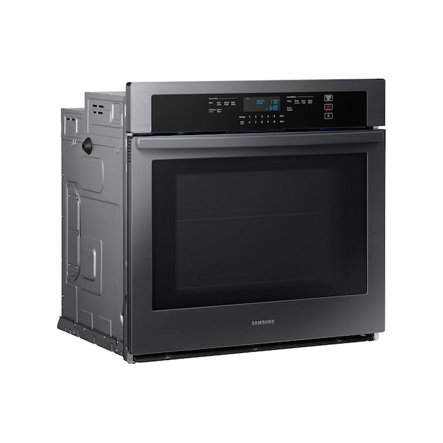 Samsung 30 inch Smart Compatible Single Electric Wall Oven Self + Steam Cleaning ( Fingerprint Resistant Black Stainless Steel )