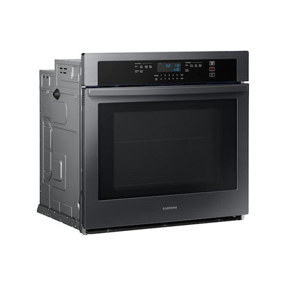 Samsung 30 inch Smart Compatible Single Electric Wall Oven Self + Steam Cleaning ( Fingerprint Resistant Black Stainless Steel )