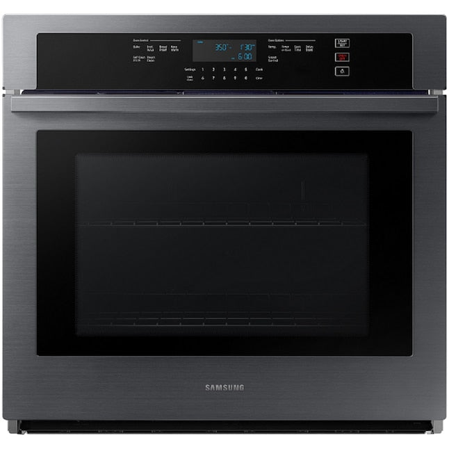 Samsung 30 inch Smart Compatible Single Electric Wall Oven Self + Steam Cleaning ( Fingerprint Resistant Black Stainless Steel )