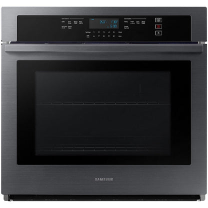 Samsung 30 inch Smart Compatible Single Electric Wall Oven Self + Steam Cleaning ( Fingerprint Resistant Black Stainless Steel )