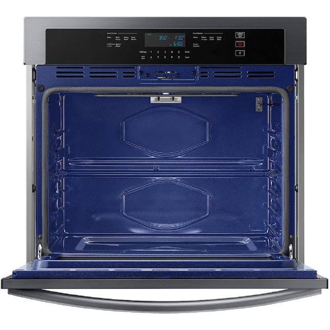 Samsung 30 inch Smart Compatible Single Electric Wall Oven Self + Steam Cleaning ( Fingerprint Resistant Black Stainless Steel )